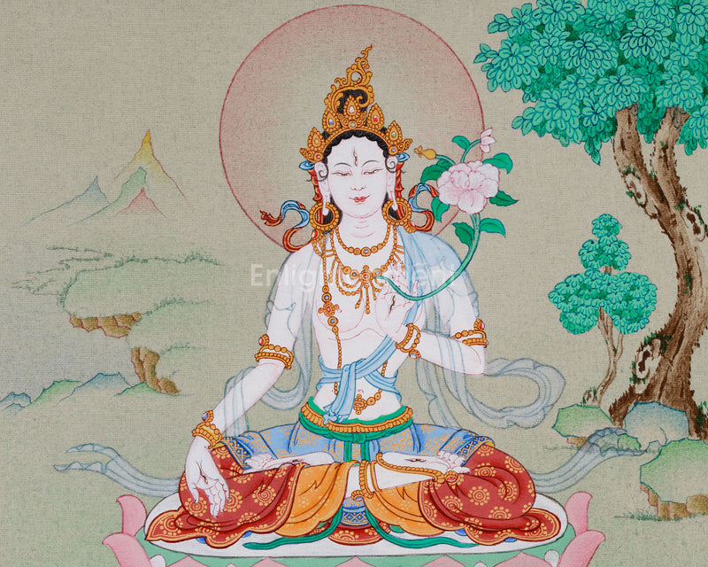 Small Maa White Tara Figure – Divine Compassion and Healing Art