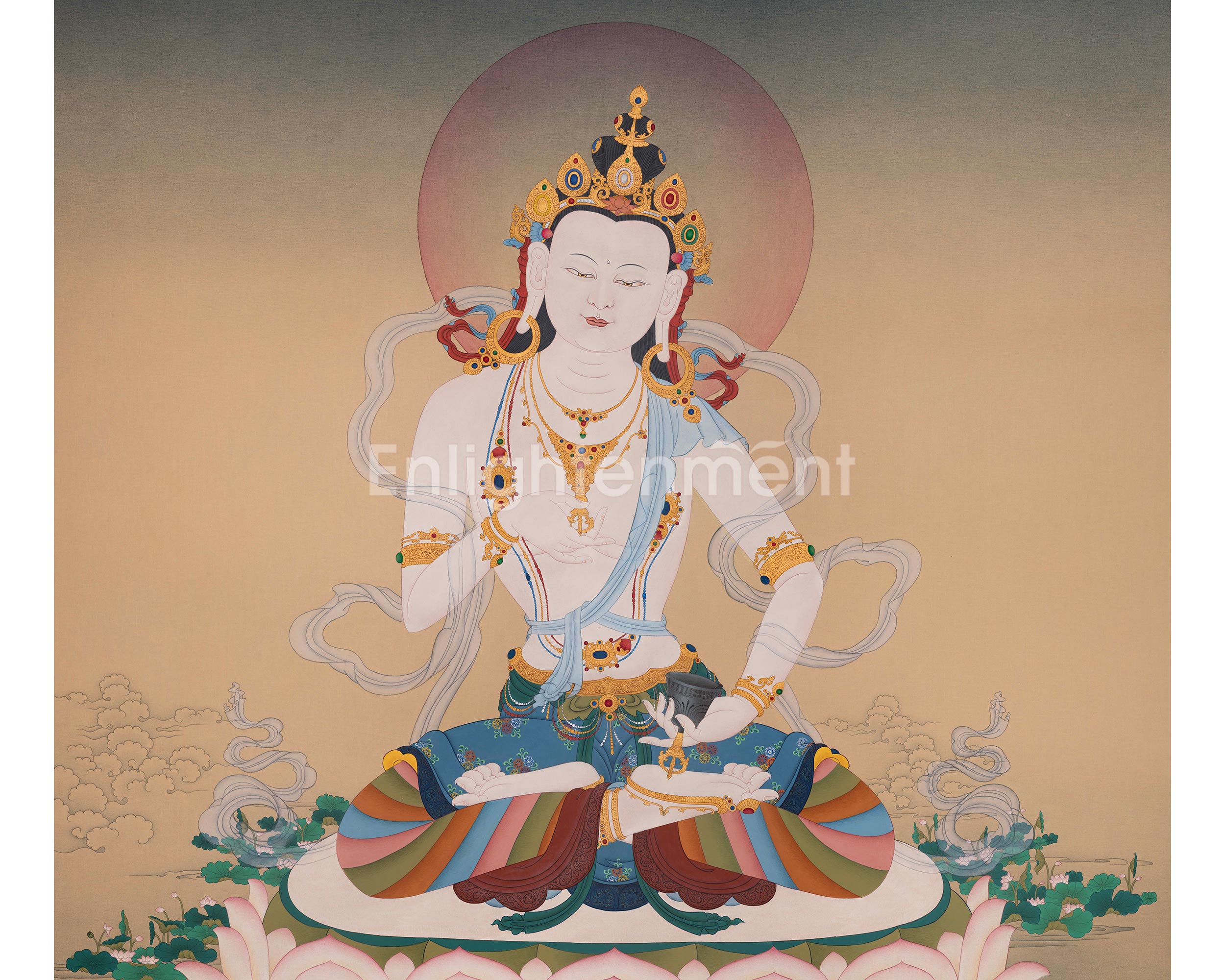 Buddhist Vajrasattva Thangka | Symbolizing Purity and Spiritual Transformation