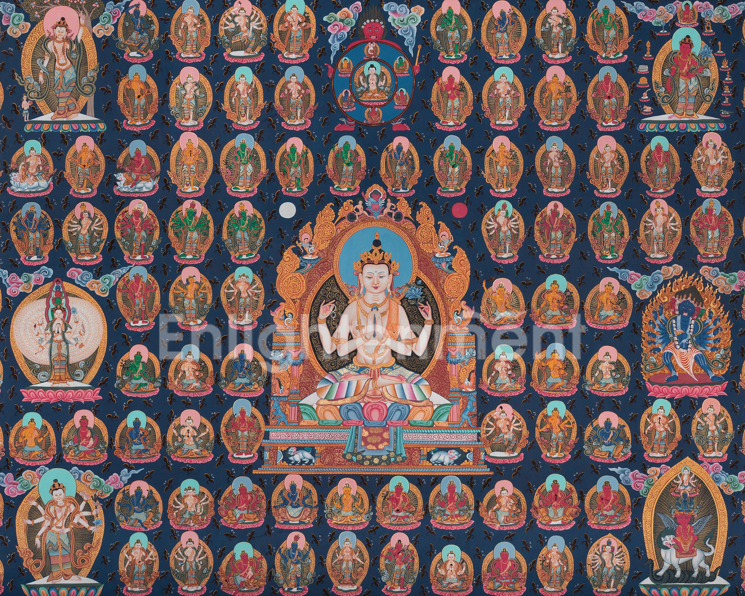 108 Chengrezig Thangka | Traditional Tibetan Art | Wall Decors