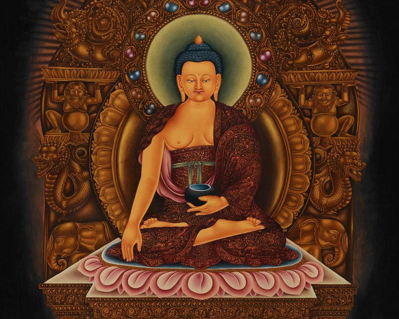 Majestic Gotama Buddha Artwork | Realistic Paubha Style Buddha