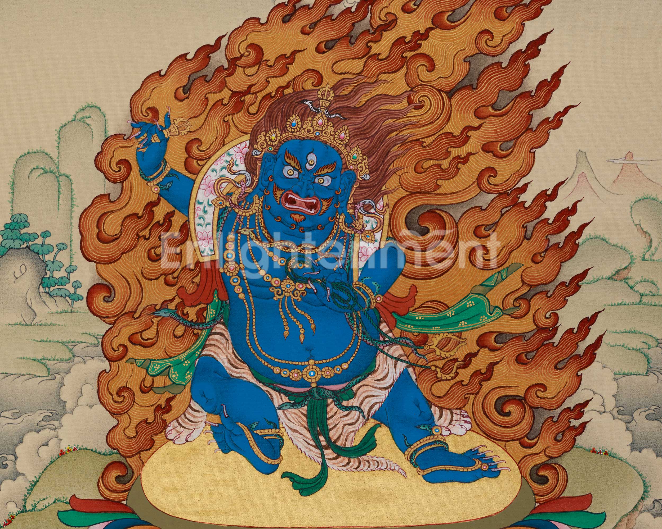Holder of the Thunderbolt Vajrapani Thangka | The Ultimate Power of All Buddhas