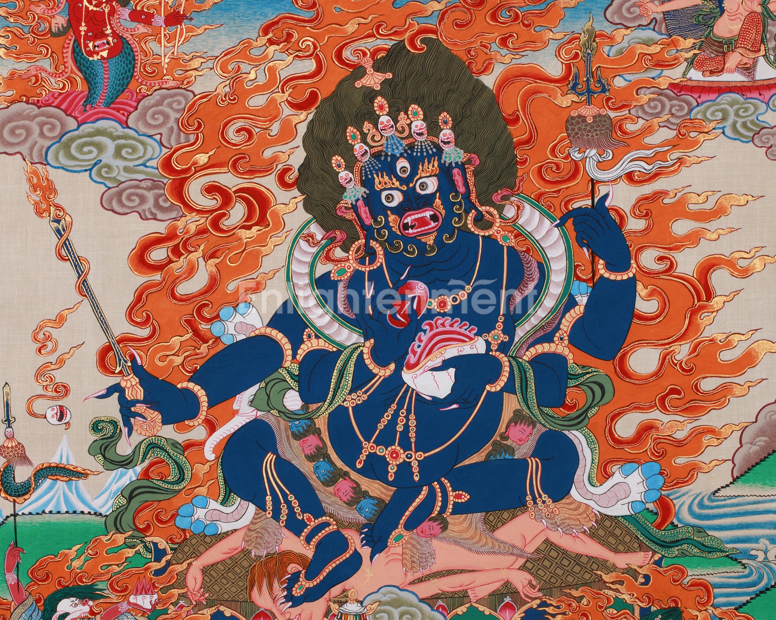 Thangka of 4-Armed Mahakala | Protector Deity of Wisdom and Dharma
