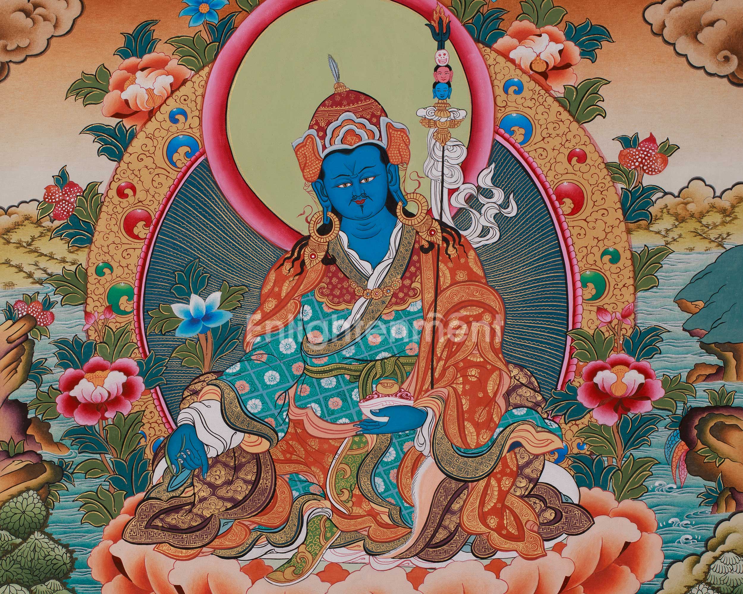 Tibetan Thangka of Guru Urgen Menla | Form of Guru Rinpoche Thangka