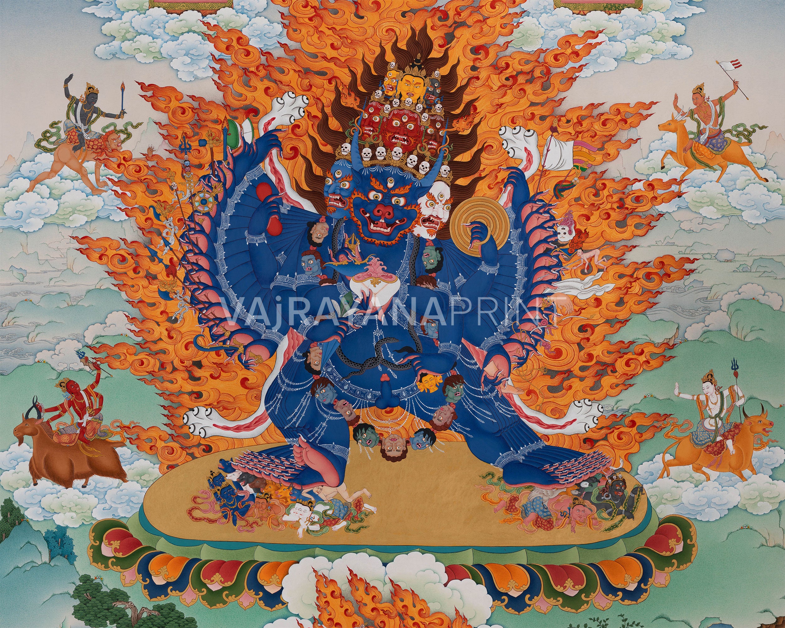 Yamantaka with Others | High Quality Thangka Print