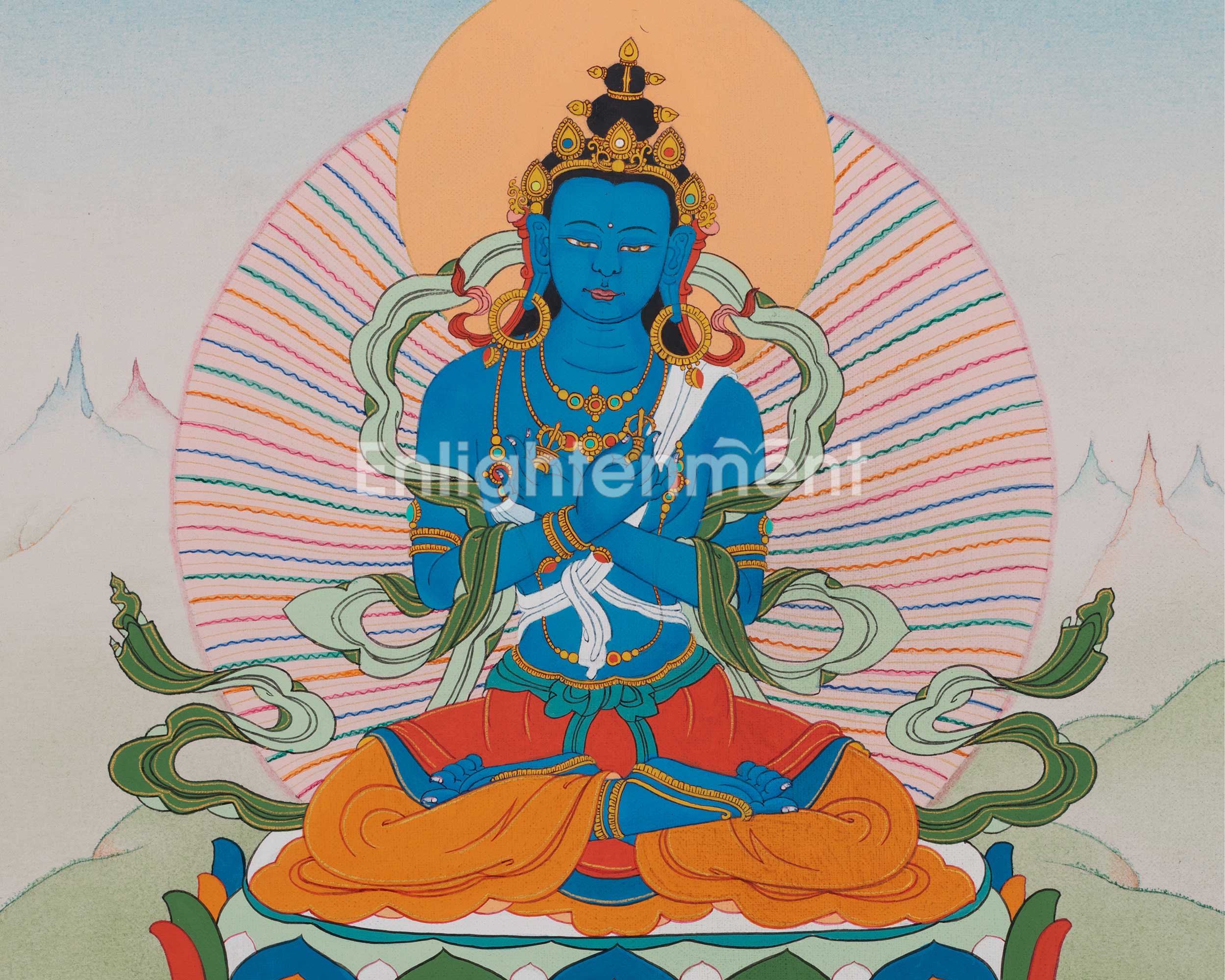 The Vajra Holder, Vajradhara | Buddhist Thangka Painting | Spiritual Hand Painted Canvas Art