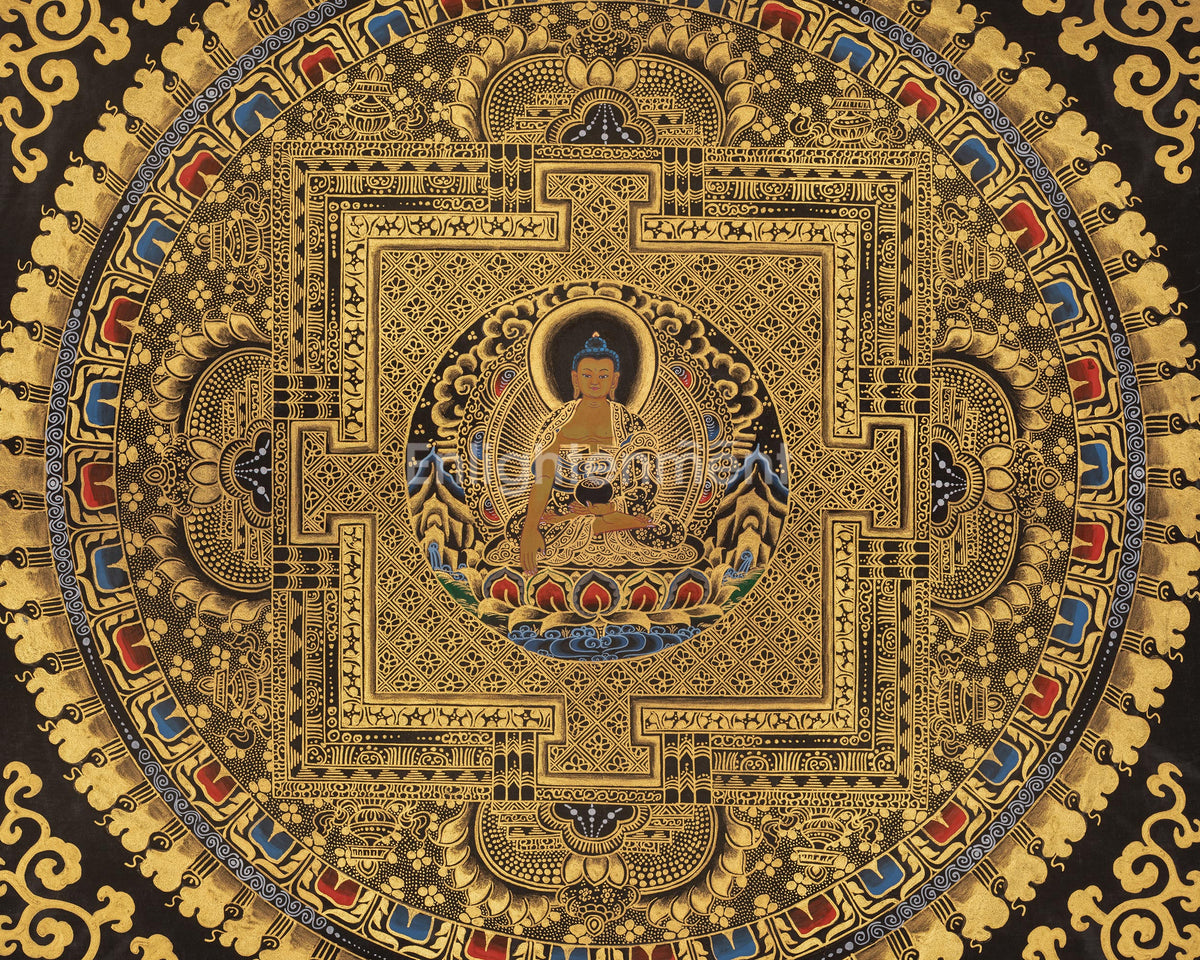 Buddha Mandala Vajrayana Art | Hand-painted Buddhist Thangka | Wall Hanging