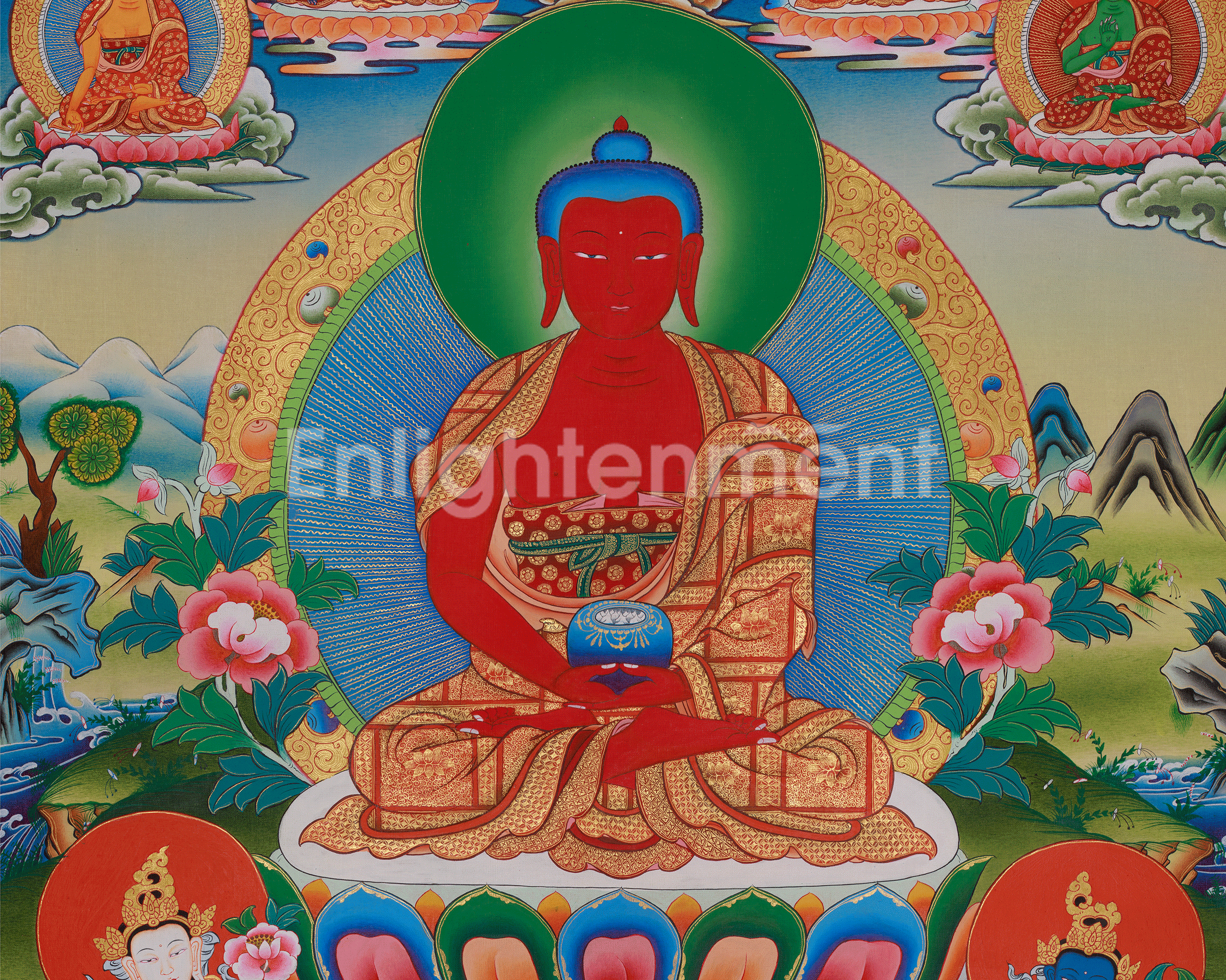 Buddhist Amitabha Buddha Thangka | Pure Land Buddhism
