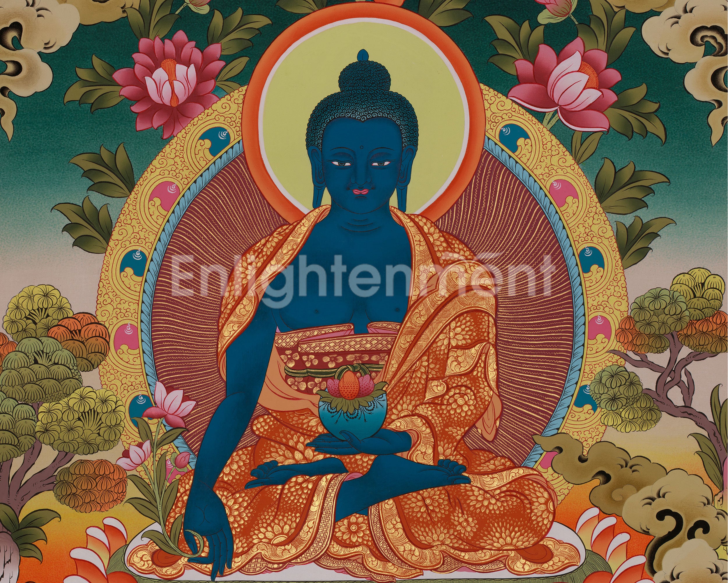 Buddha for Health, Medicine Buddha Thangka | Bhaisajyaguru Art