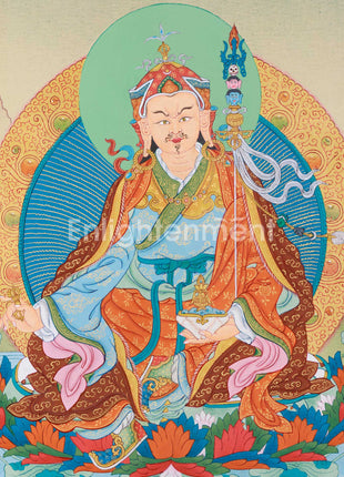 Guru Rinpoche Thangka: Free Brocade