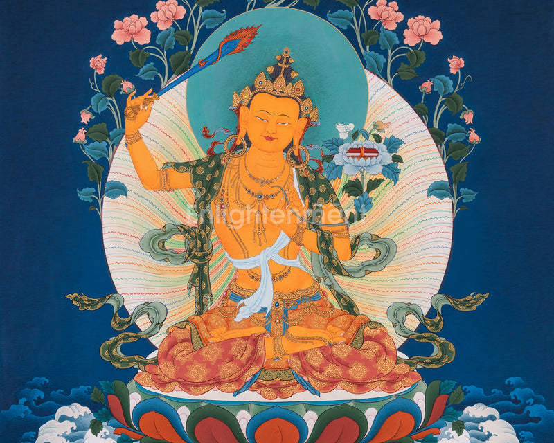 Manjushri, the Buddha of Wisdom | Traditional Karma Gadri Style