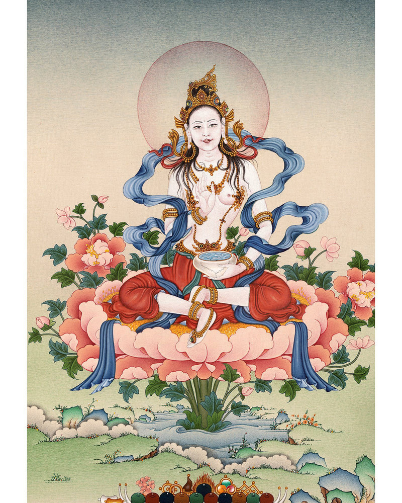 Yeshe Tsogyal Thangka, Padmasambhava Consort, Tibetan Dakini Painting