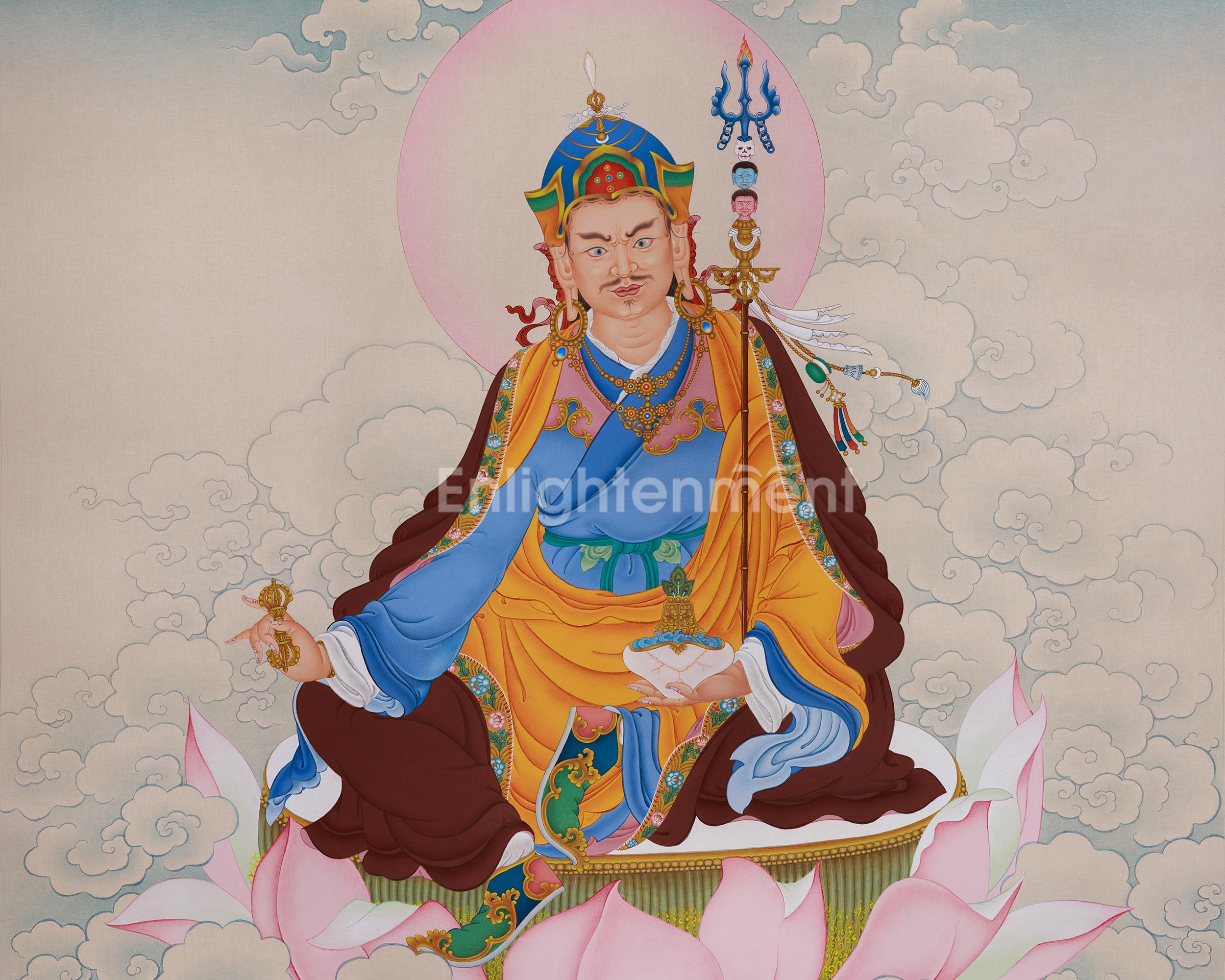 Religious Thangka Of Guru Rinpoche | Padmasambhava | Spiritual Art