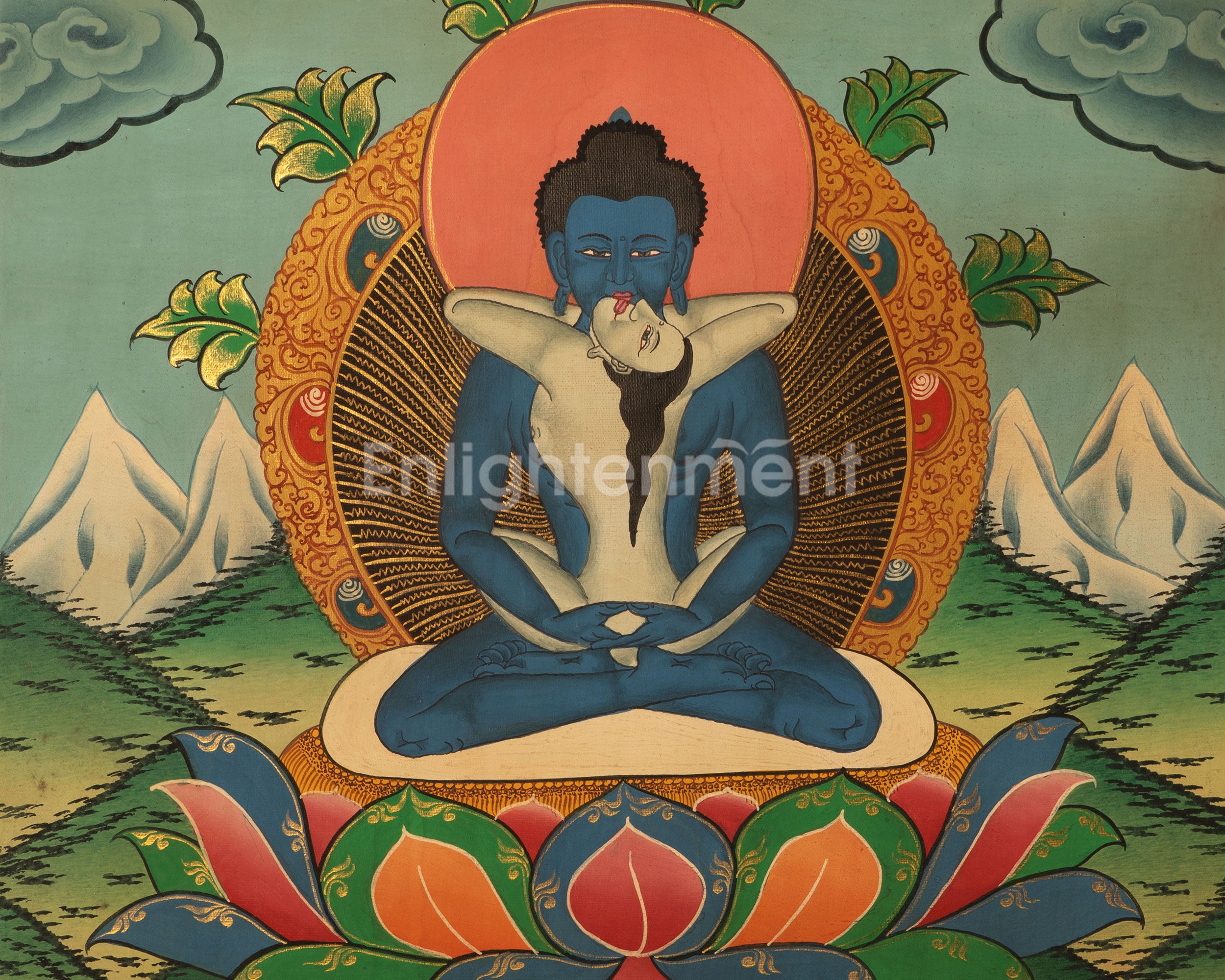 Samantabhadra Yab Yum Buddha | Small Size Original Hand-Painted Thangka