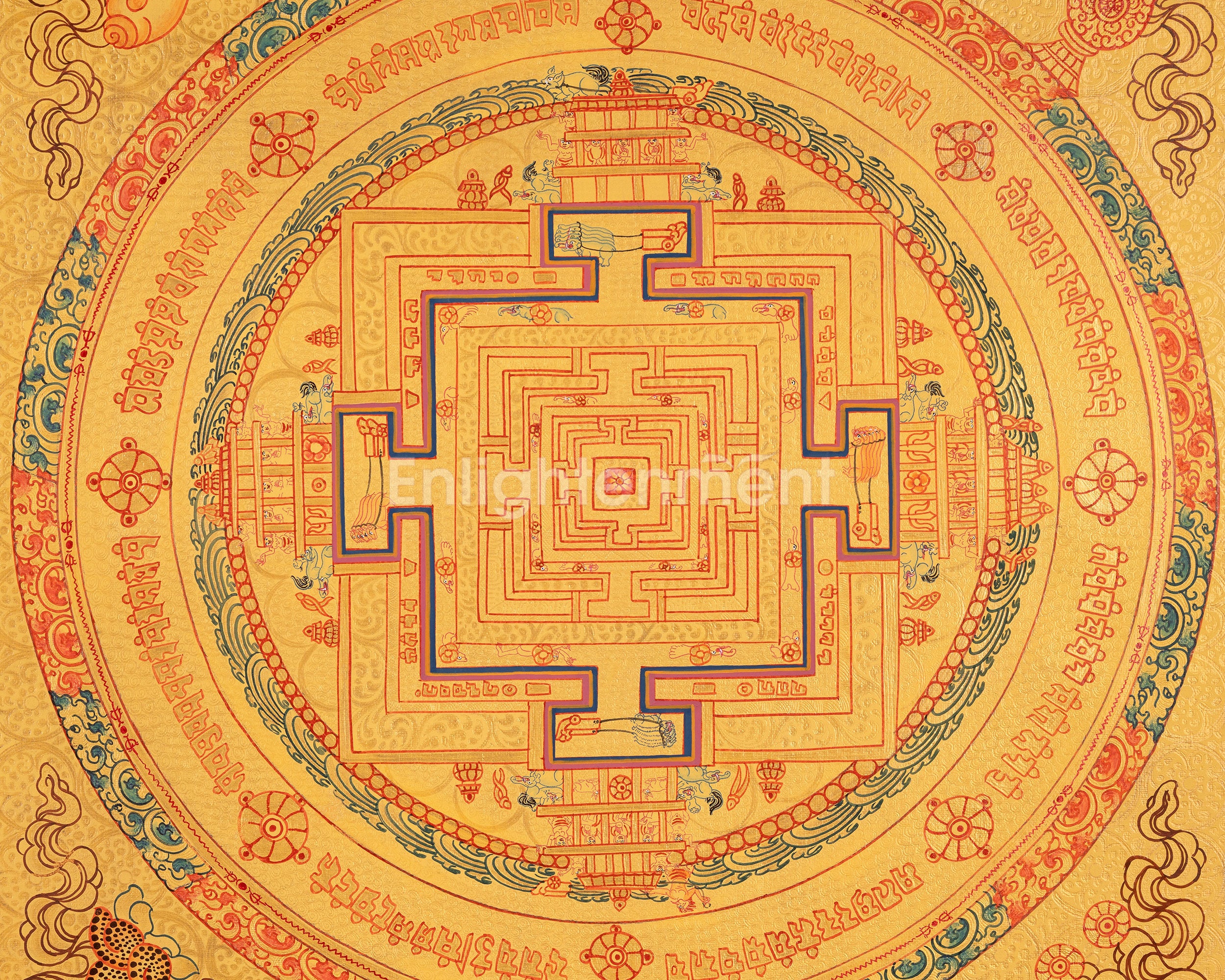 Religious Mandala Thangka | Tibetan Artwork | Traditional Wall Decors