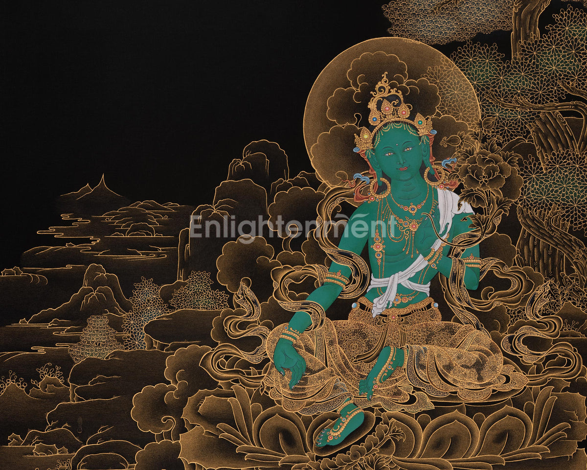 Sacred Green Tara Thangka | Shyama Tara | Mother of Liberation