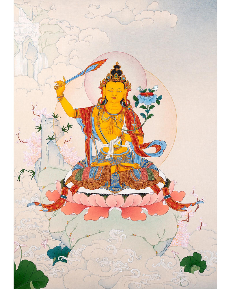 Manjushri Thangka Painting | Tibetan Buddhist Painting