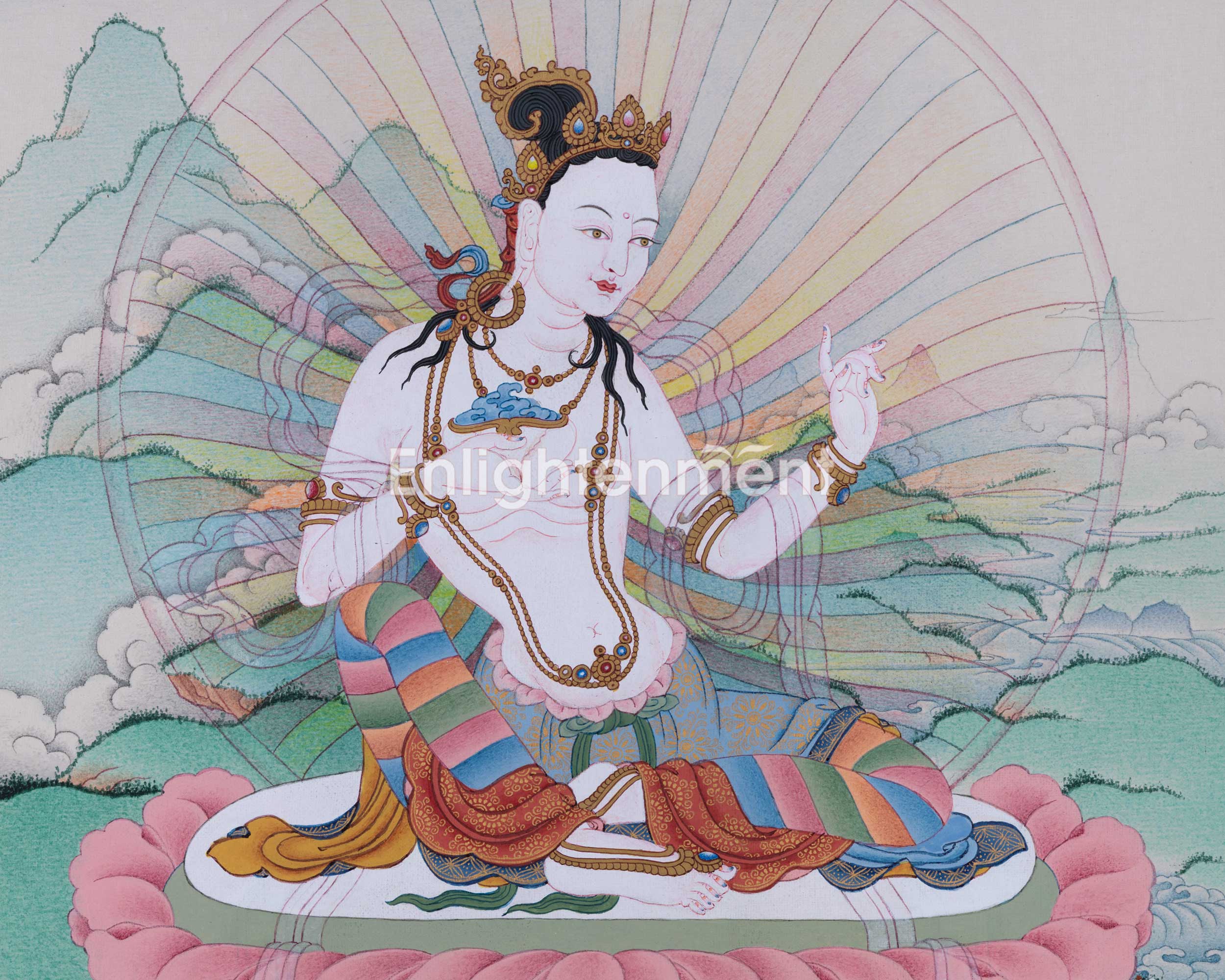 Sukha Siddhi Thangka Artwork | Small Dakini Hand Painted Art | Authentic Art from Nepal