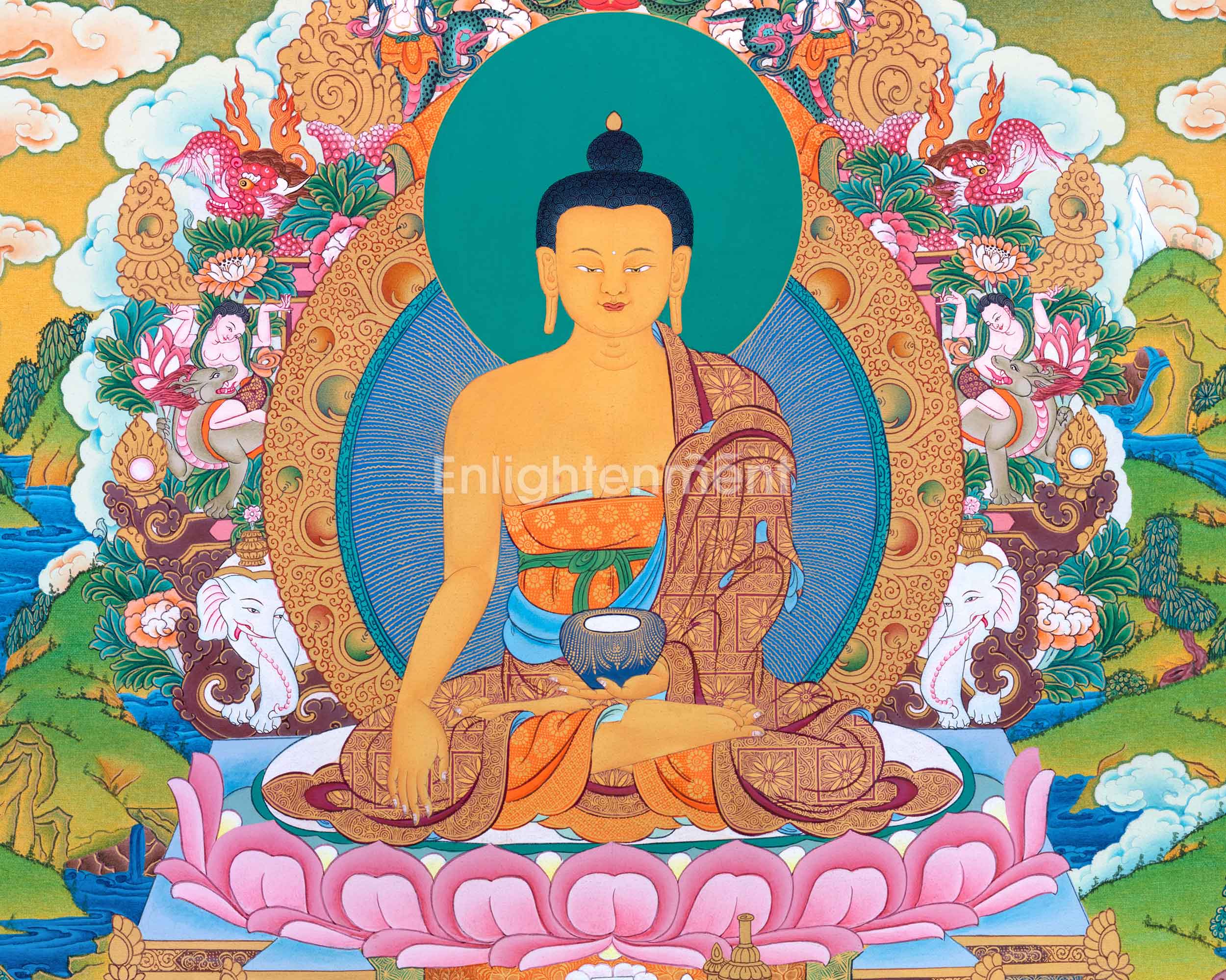 Gautam Buddha Siddhartha Thangka | Shakyamuni Buddha Art For Mindfulness