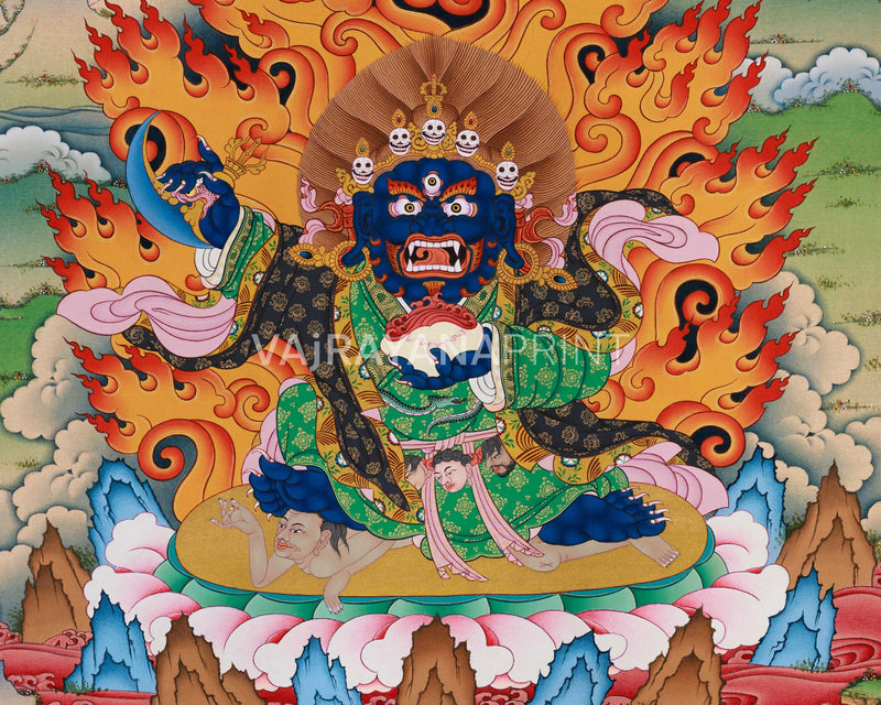 Mahakala Bernagchen Thangka Print | Artwork Of Guardian of the Dharma | Buddhist Gift Idea