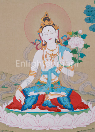 Tibetan Bodhisattva Tara | Seven-Eyed Goddess, White Dolma Artwork
