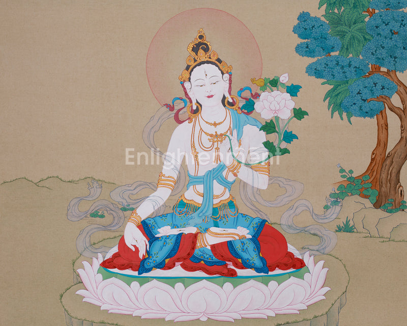 Tibetan Bodhisattva Tara | Seven-Eyed Goddess, White Dolma Artwork