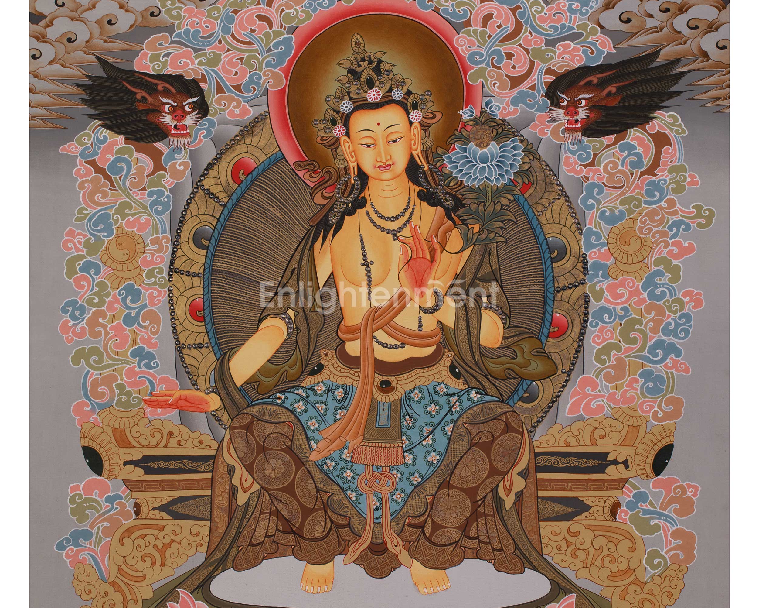 Tibetan Thangka Of Maitreya Buddha | Future Buddha