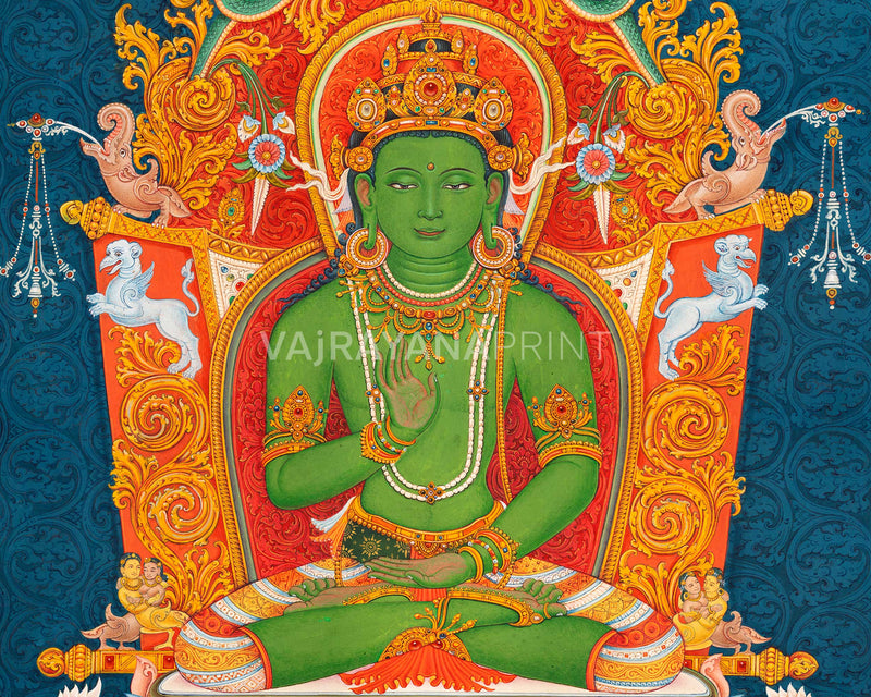 Amoghasiddhi The Buddha of Unfailing Power Print | Traditional Tibetan Poster For Room Decor