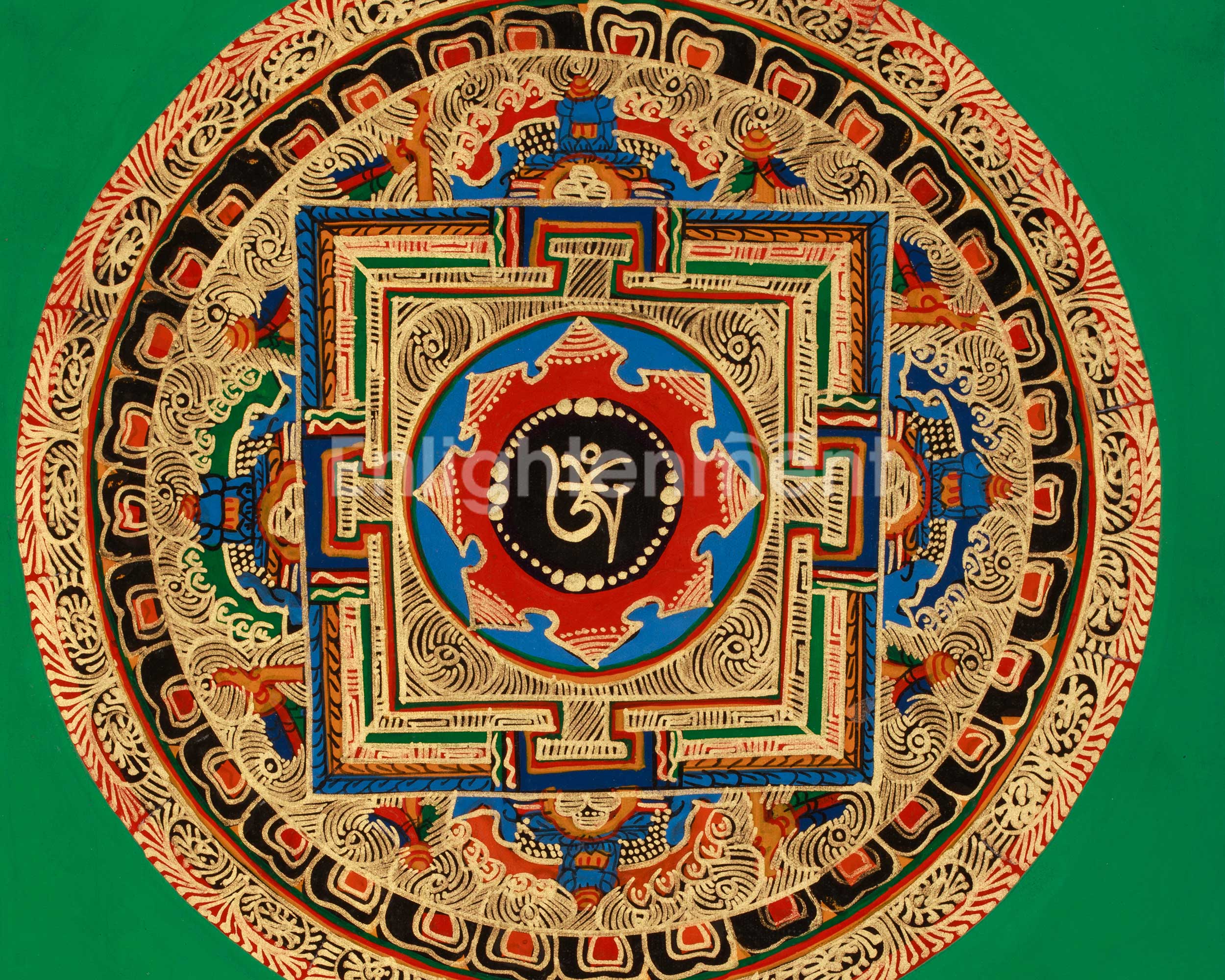 Buddhist Meditation Mantra Mandala | Tibetan Buddhism | Himalayan Thangka