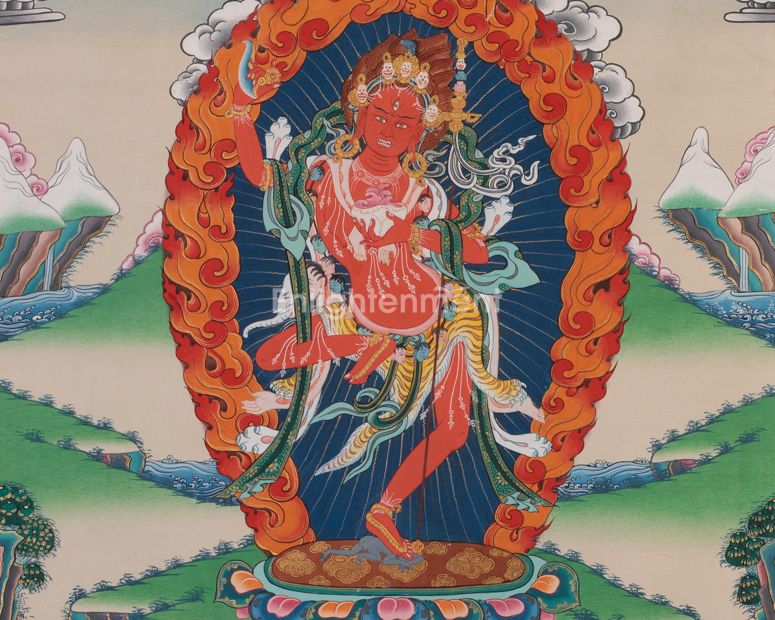 Dorje Phagmo, Dakini Thangka with Broacde | Wisdom and Power