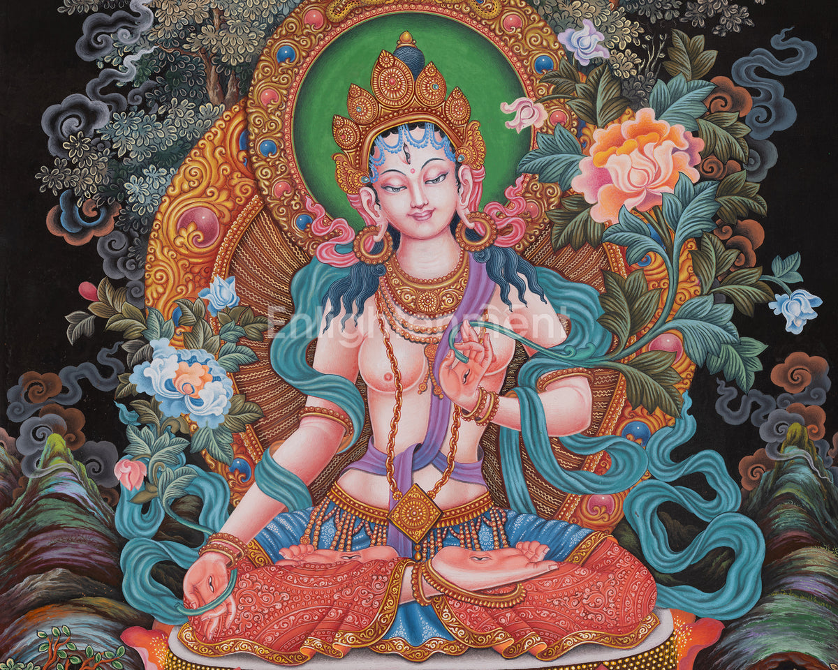 White Tara Sacred Artwork | Sita Tara | Goddess of Compassion and Longevity
