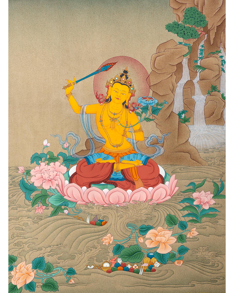 Manjushri Thangka | Handmade Manjushri Art