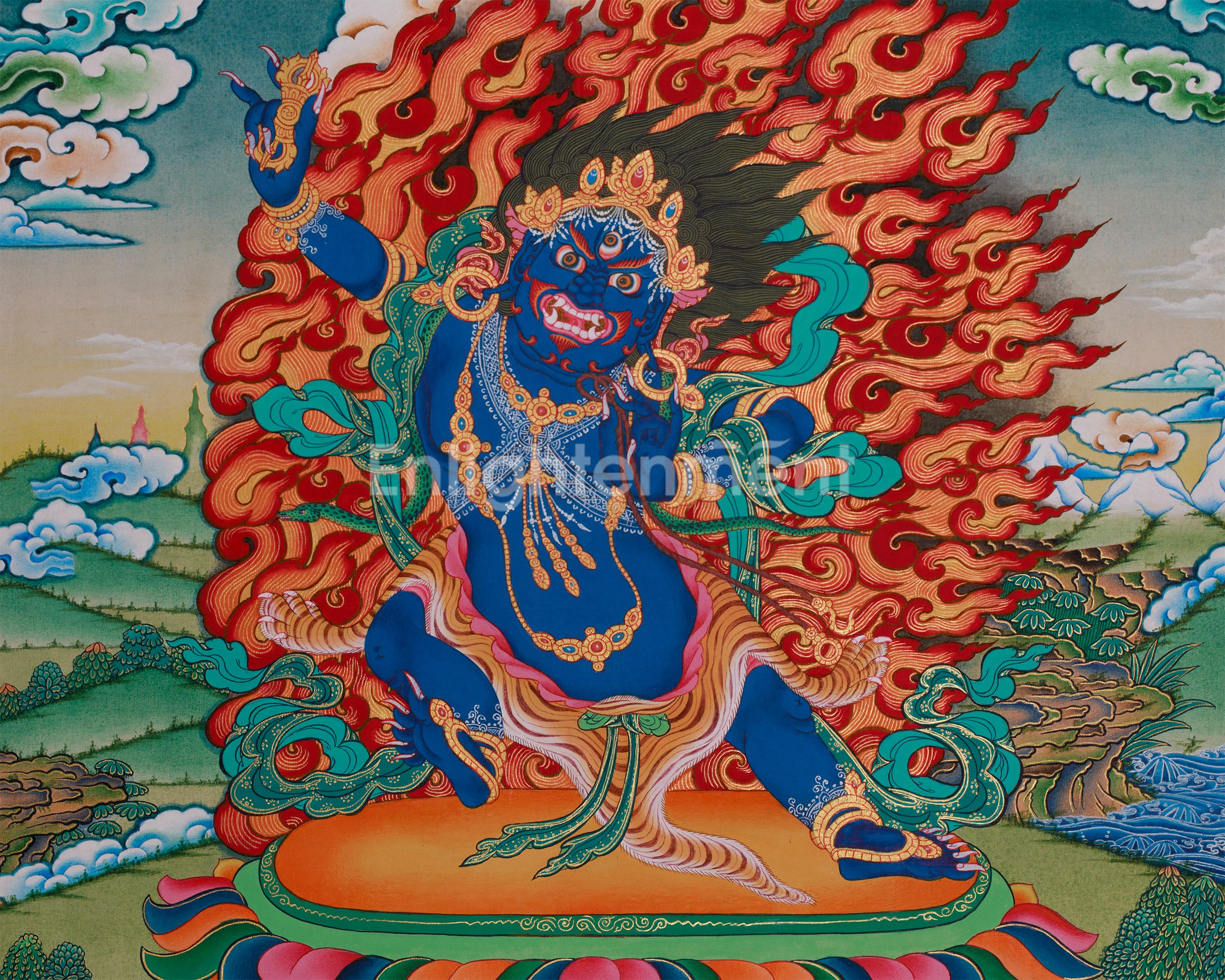 Trio Bodhisattva Thangka | Vajrapani, Chenrezig and Manjushri