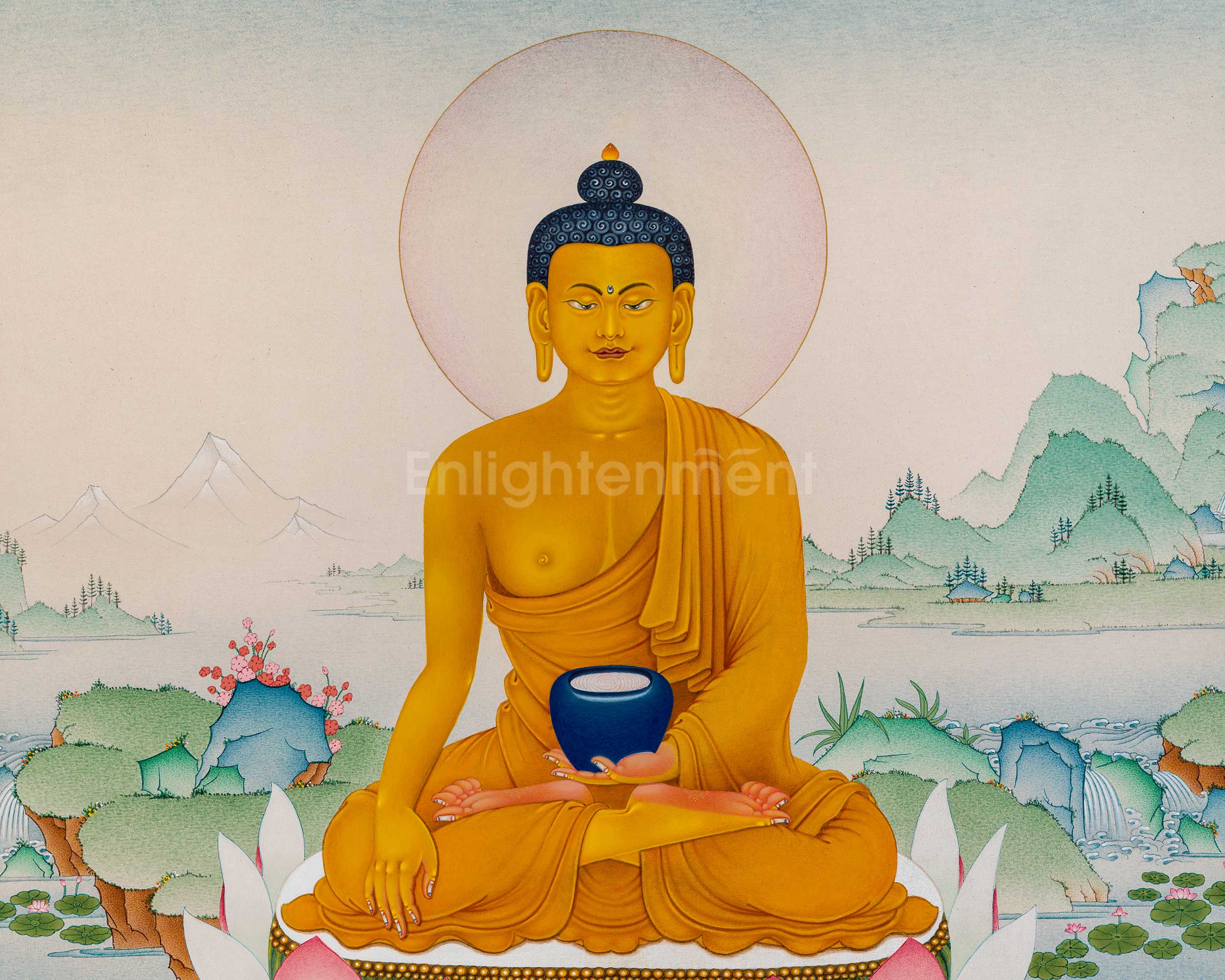 Uniquely Painted Shakyamuni Thangka