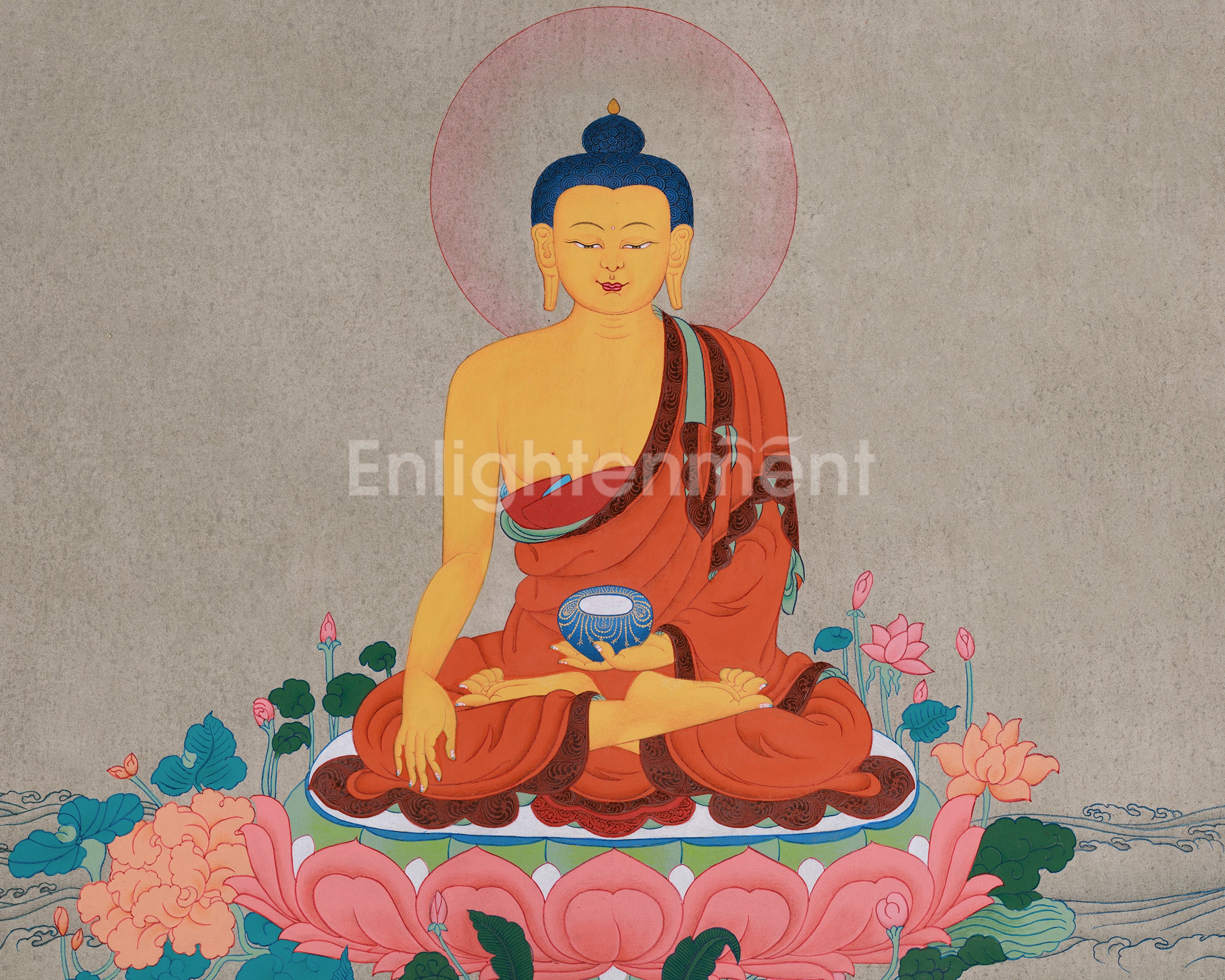 Tibetan Shakyamuni Thangka | The Historical Buddha’s Enlightenment