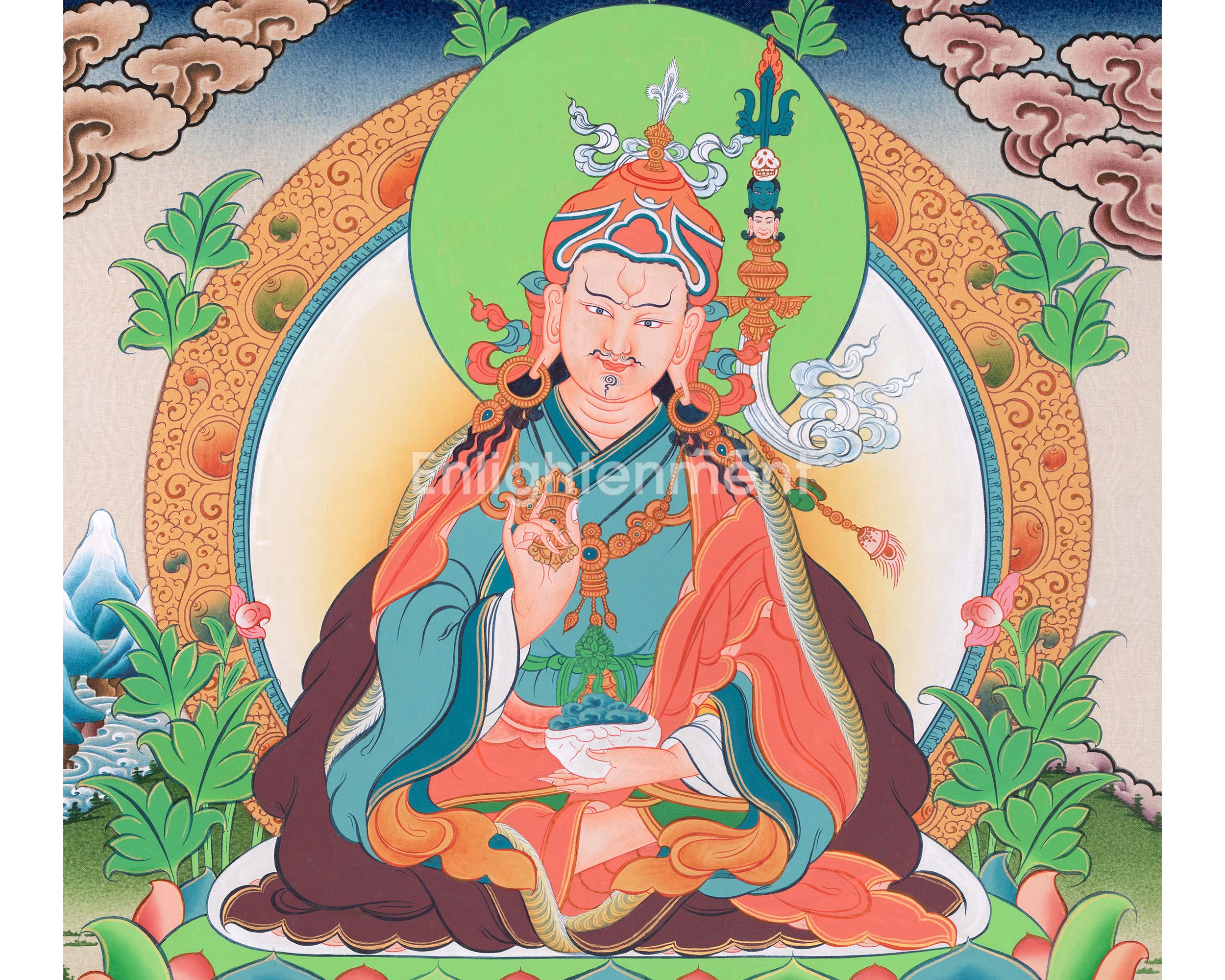 Art Of The Lotus Born Master | Guru Rinpoche Thangka Painting | For Divine Guidance