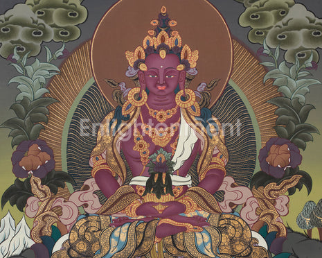 Amitayus Thangka Painting | Tibetan Art for Longevity, Healing & Enlightenment