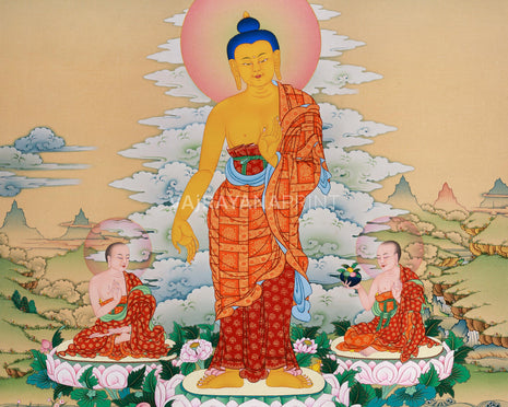 Buddha Shakyamuni Canvas Print | Sacred Art of the Enlightened One | Tibetan Buddhist Wall Decor