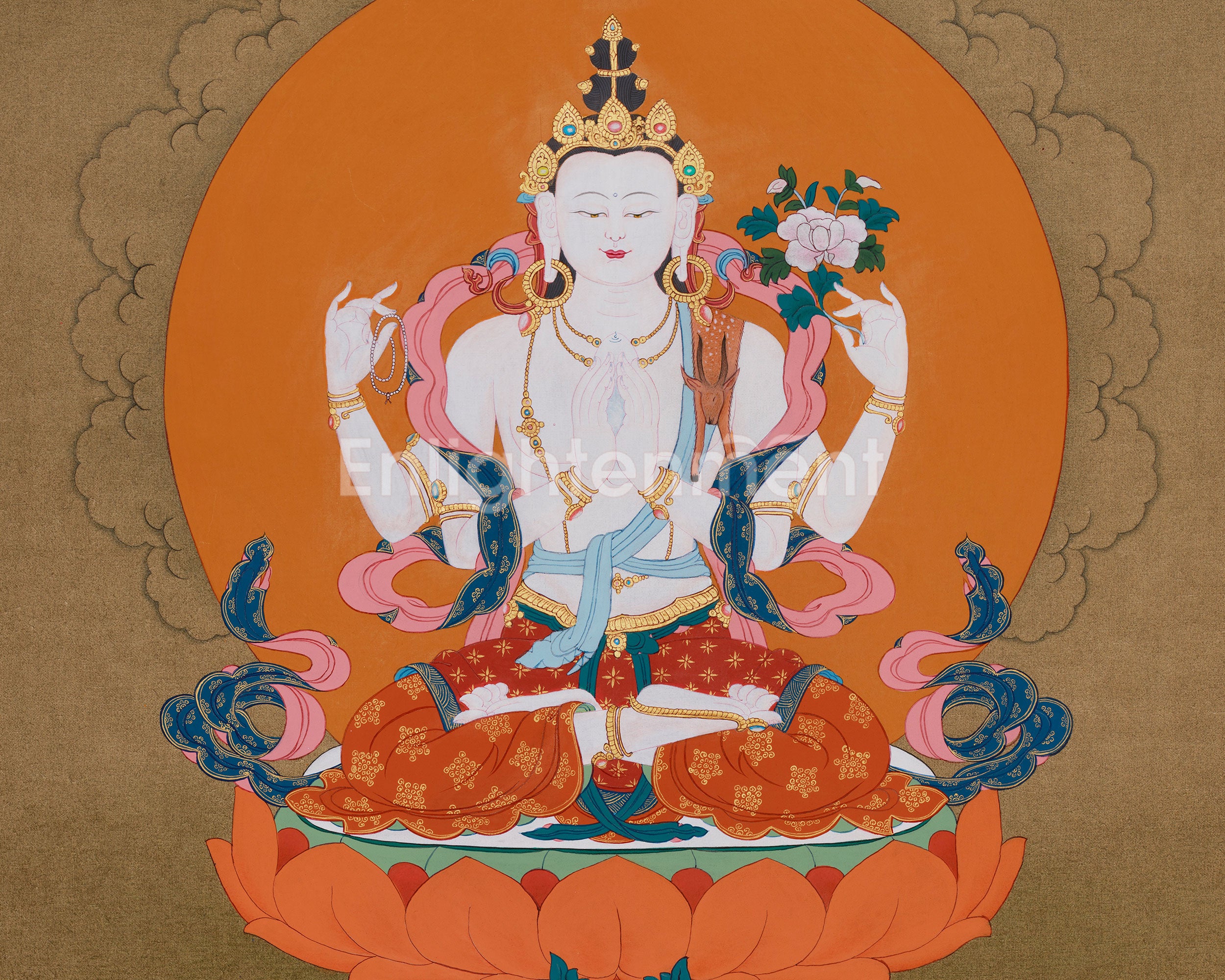 Sacred Compassionate Deity Chenrezig | Bodhisattva of Mercy and Spiritual Protection