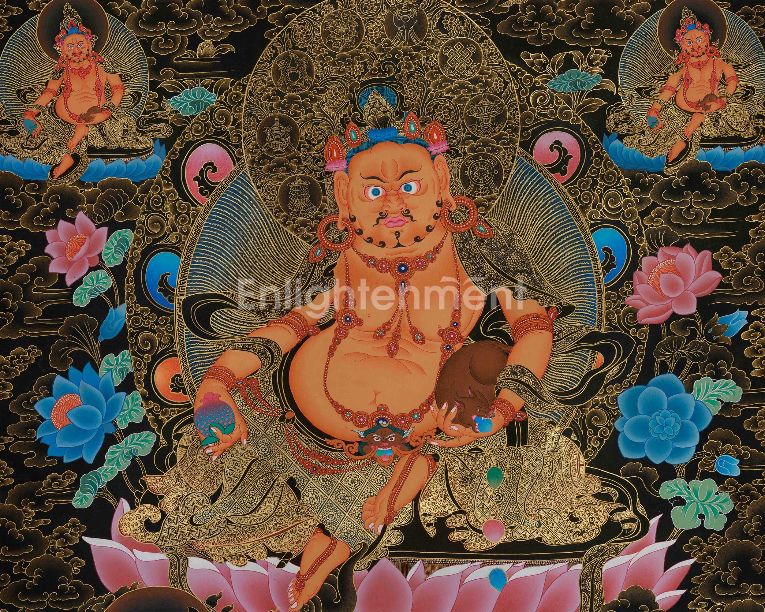Dzambhala, The Wealth Deity Thangka | Tibetan Art for Prosperity