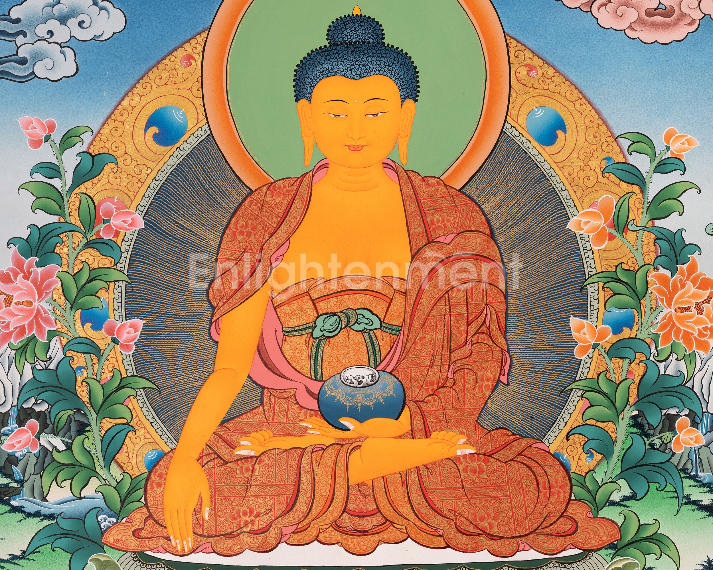 Divine Deity Shakyamuni Buddha Thangka | Ultimate Representation of Enlightenment