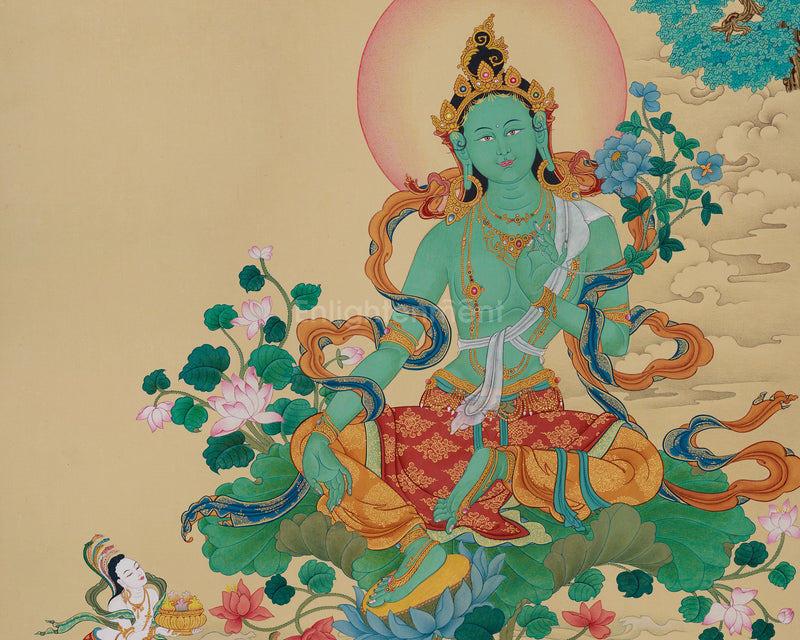 Noble Green Tara Painting - Goddess of Compassion and Liberation