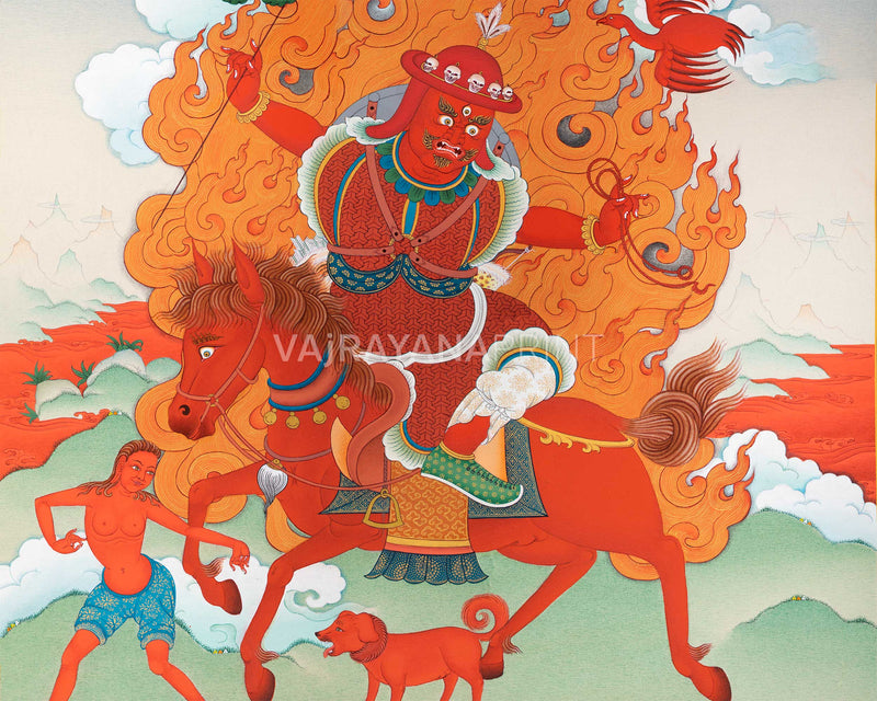 Sonrig Chegha Thangka Print | The Divine Guardian of the Faith | Spiritual Wall Decoration