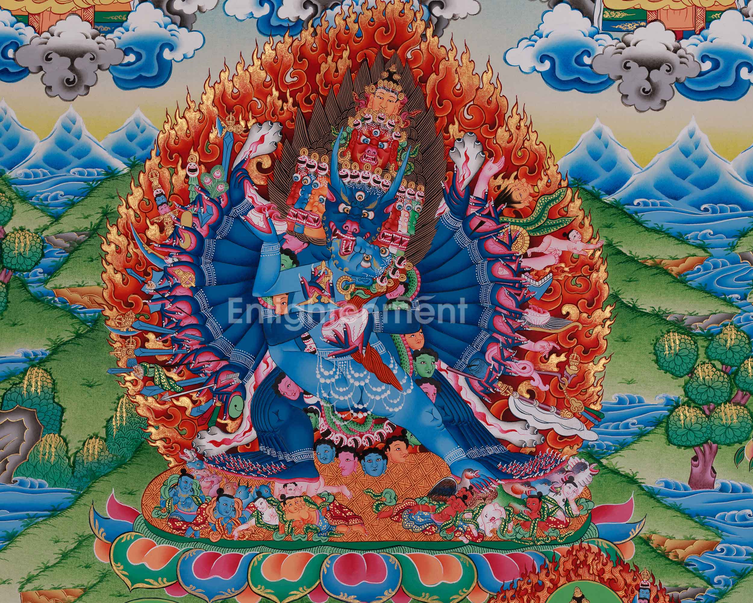 Handmade Yamantaka Painting | Symbolizing the Destruction of Ignorance and Protection