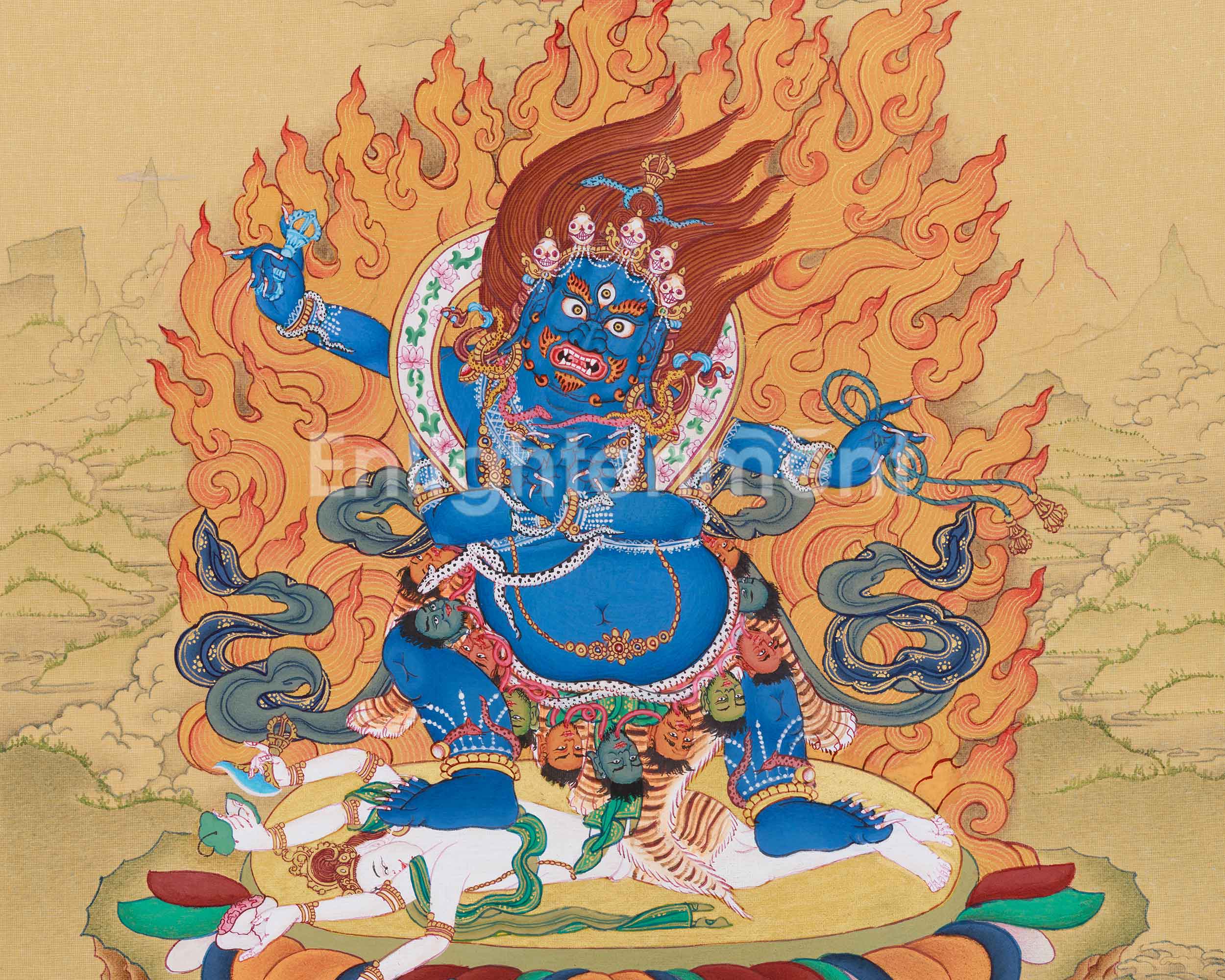 Four-Armed Butadamara Vajrapani | Destroyer of Ignorance | Buddhist Guardian Deity