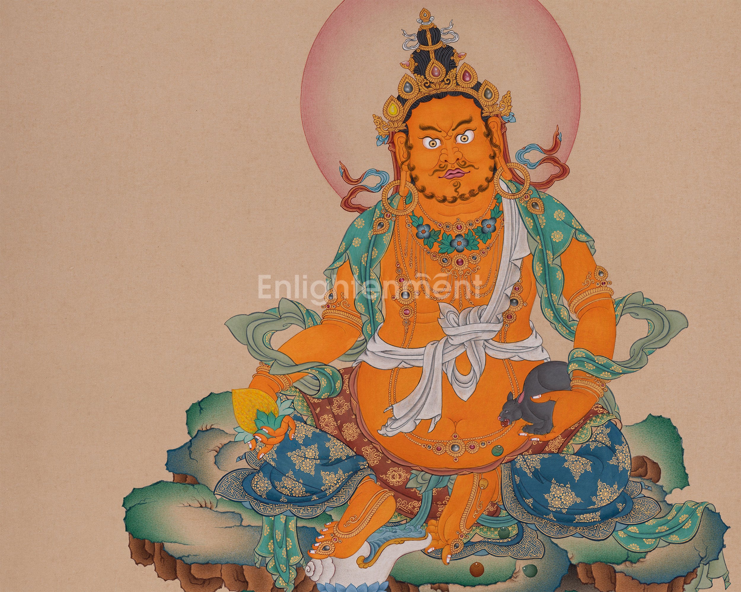 Manifest Financial Blessings with the Guardian of Wealth Dzambhala Thangka