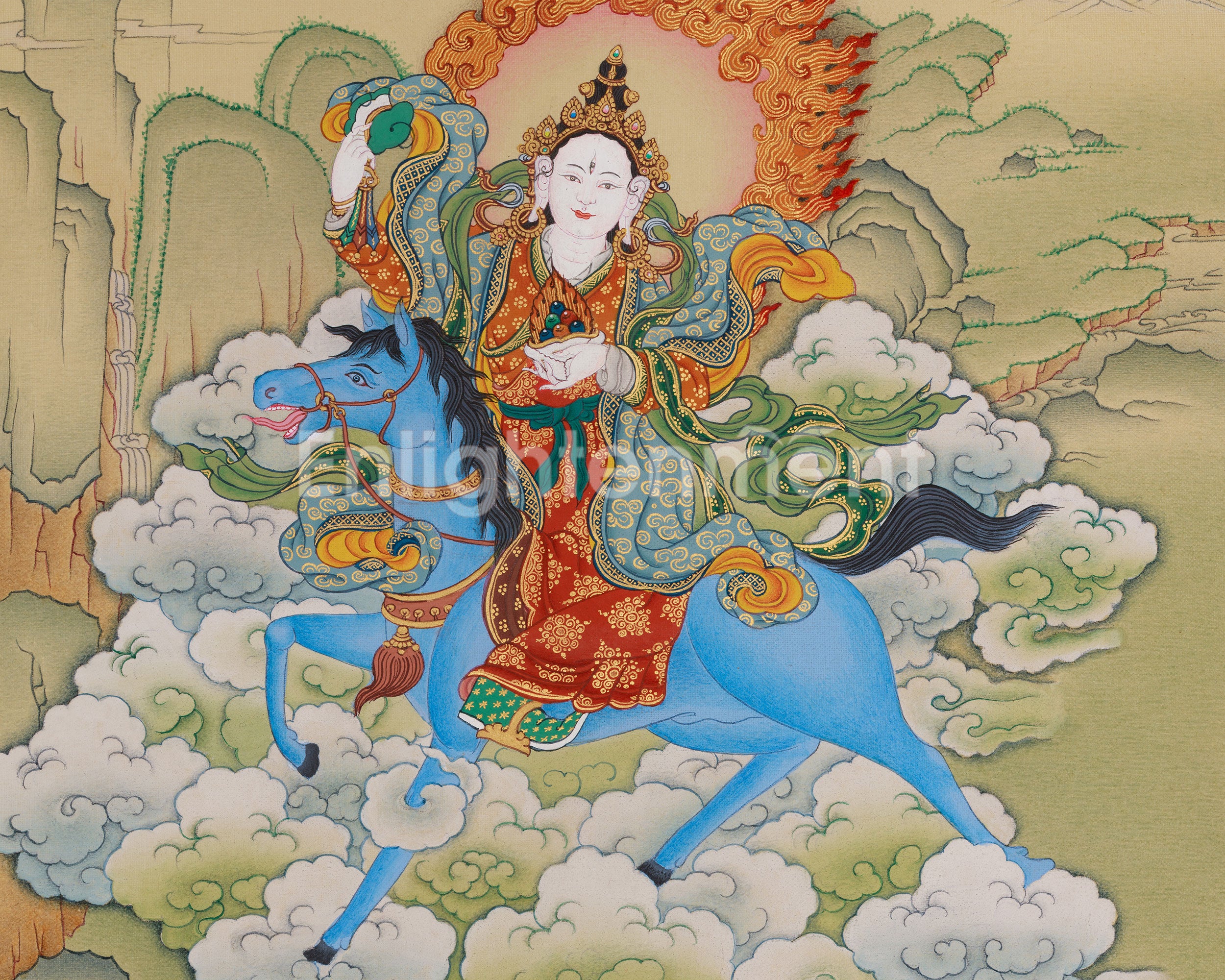 Achi Choki Drolma with Jigten Sumgon Thangka | Wisdom and Compassion Deity