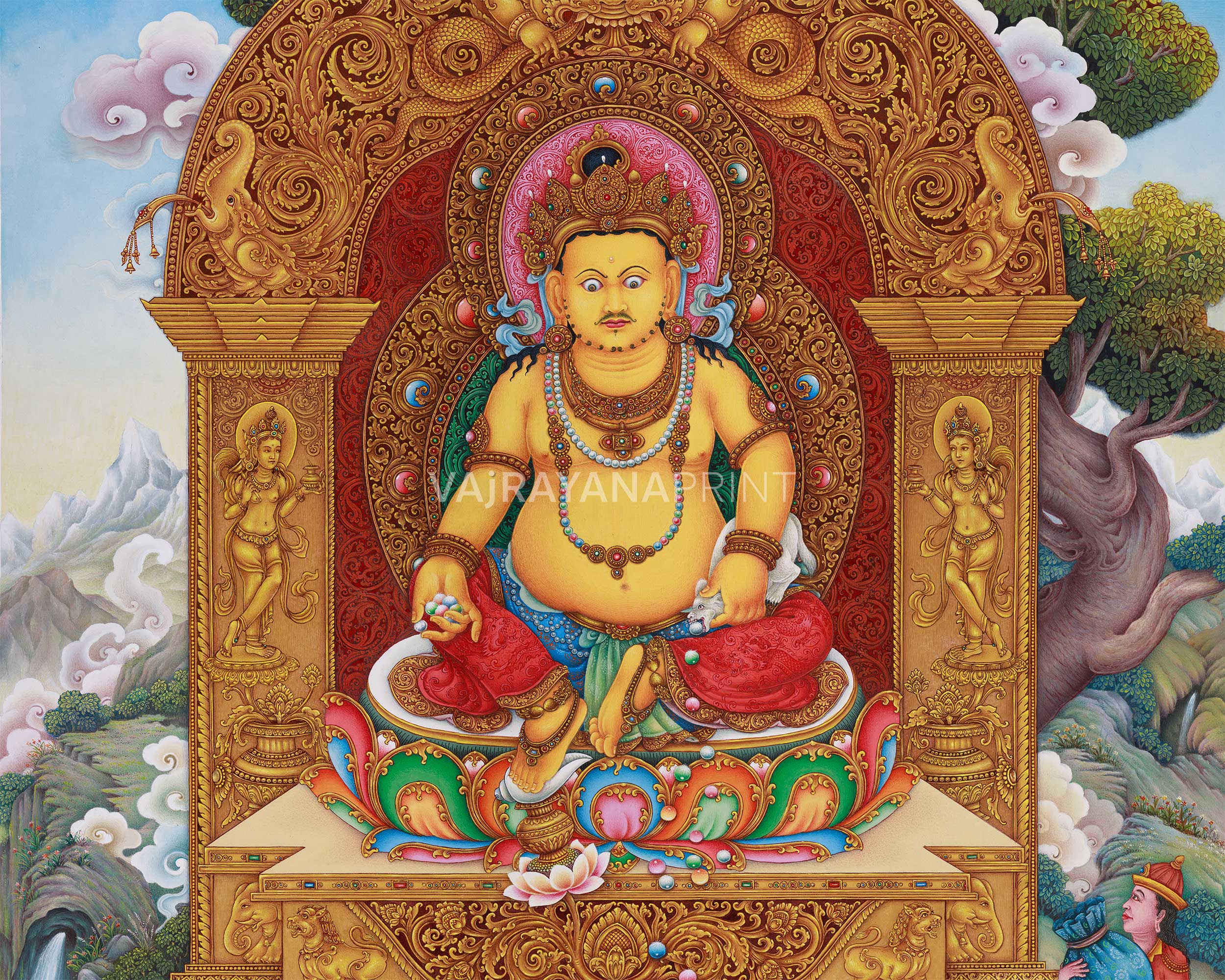 High-Quality God of Wealth, Dzambhala Print | Deity of Abundance
