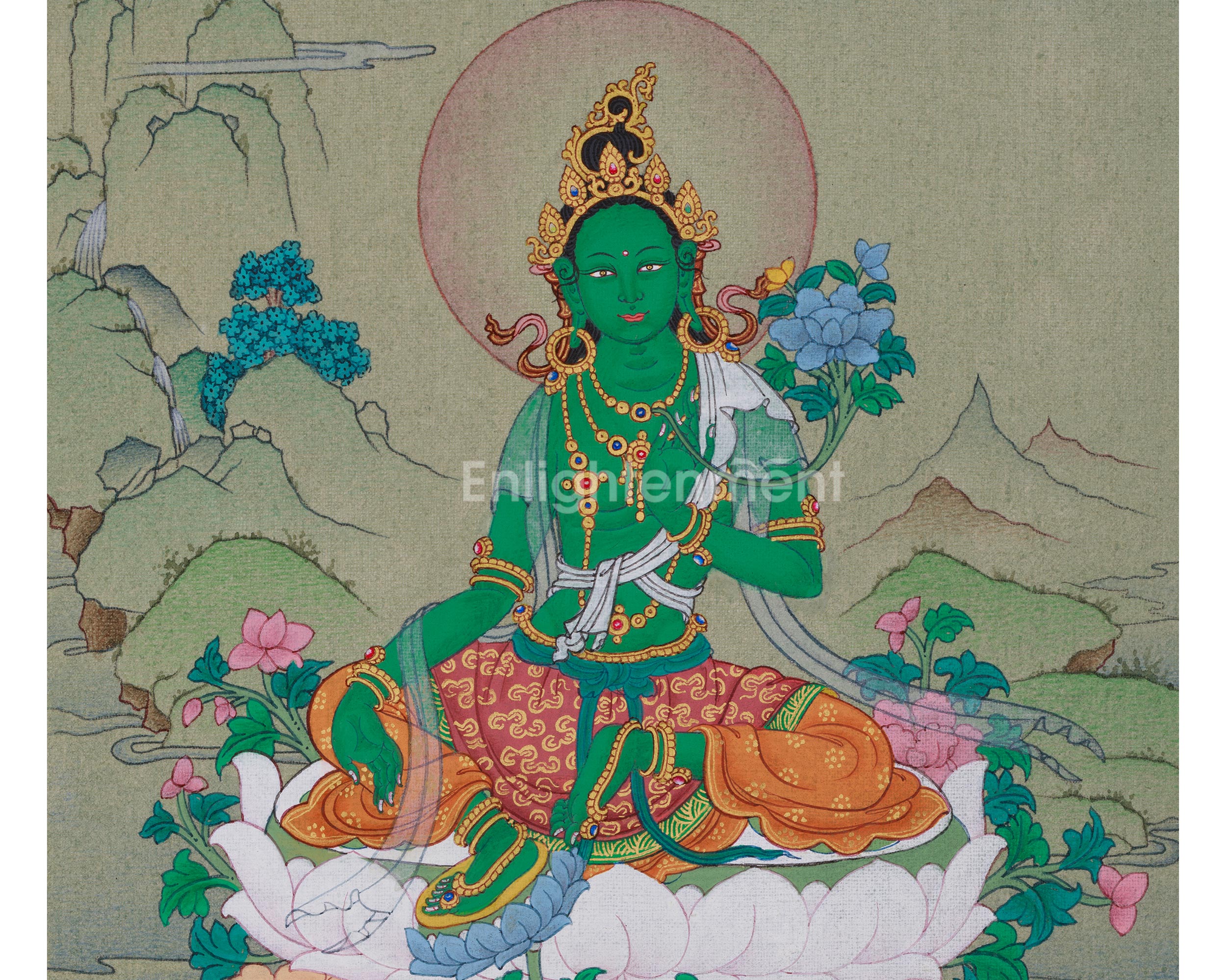 Mother of All Buddha Green Tara Thangka | A Sacred Source of Compassion and Protection