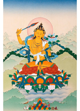 Manjushree | Bodhisattva Thangka | Traditionally Hand-painted Buddhist Art