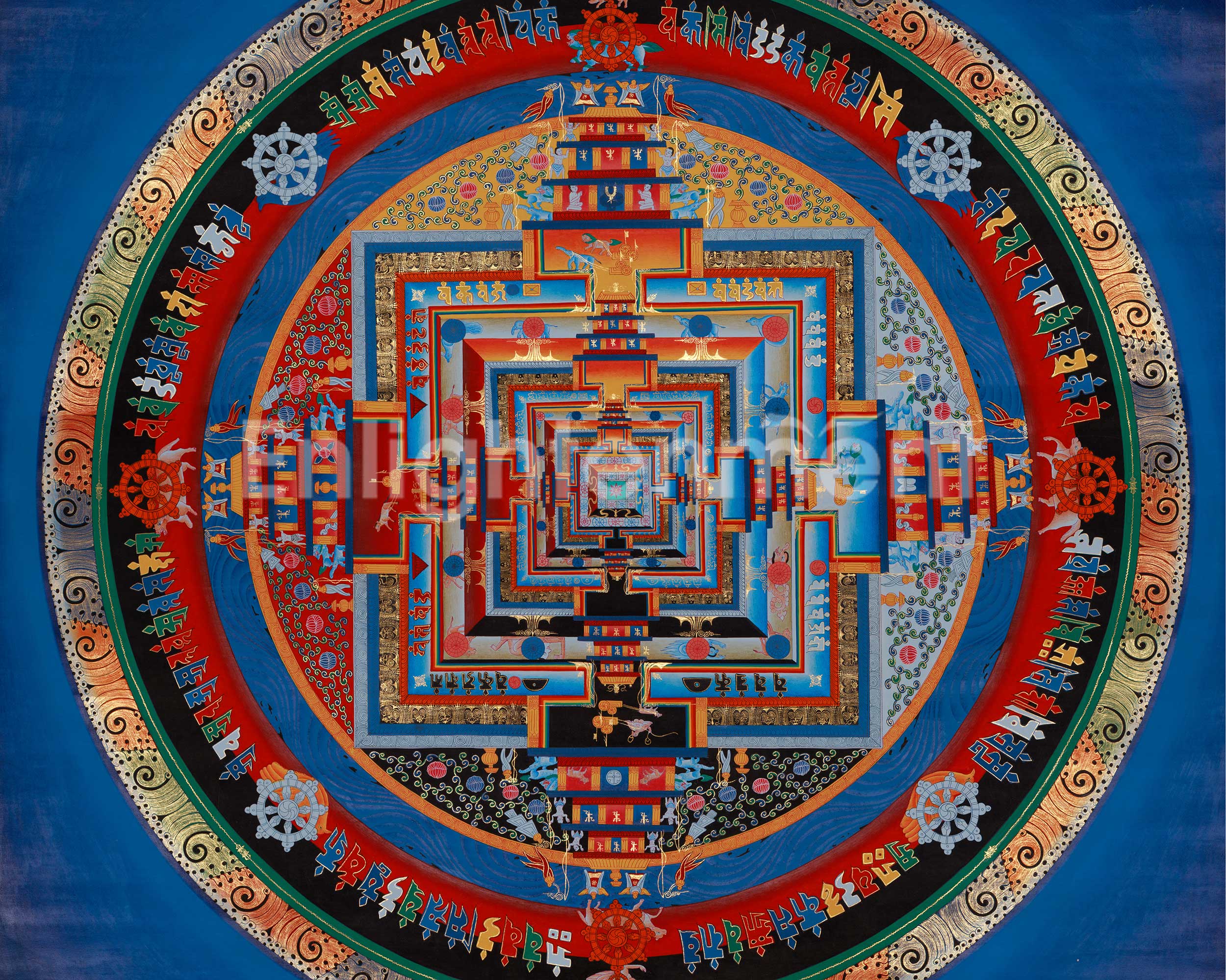 Kalachakra Mandala Spiritual Art | Tibetan Buddhist Meditation Artwork